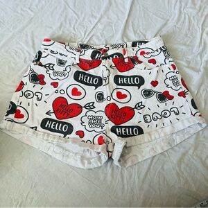 SHEIN x Hello Kitty High-Waisted Graphic Denim Shorts - 2XL